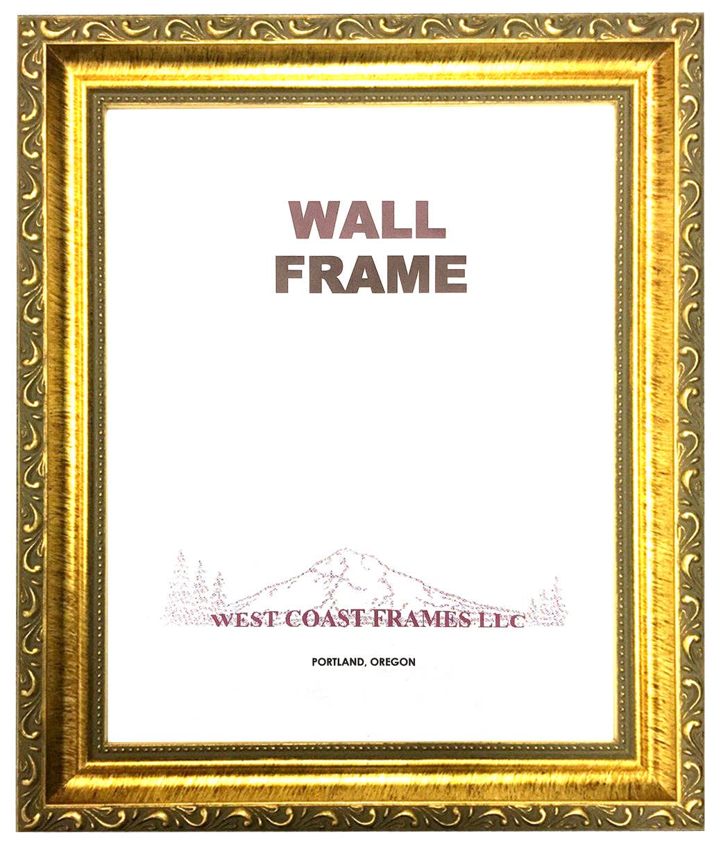 West Coast Frames LLC - 9115 - Solid Wood Gold Ornate Picture Frame : 8x10