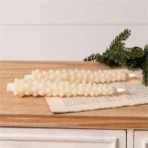 Audrey's Home & Gift - Led Candle - Ivory Christmas Tree Taper (Pk/02)