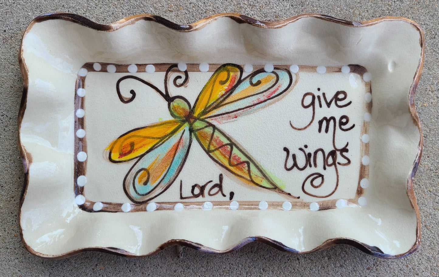 Heartfelt Traditions - Small Rectangle Plate (Dragonfly Wings)