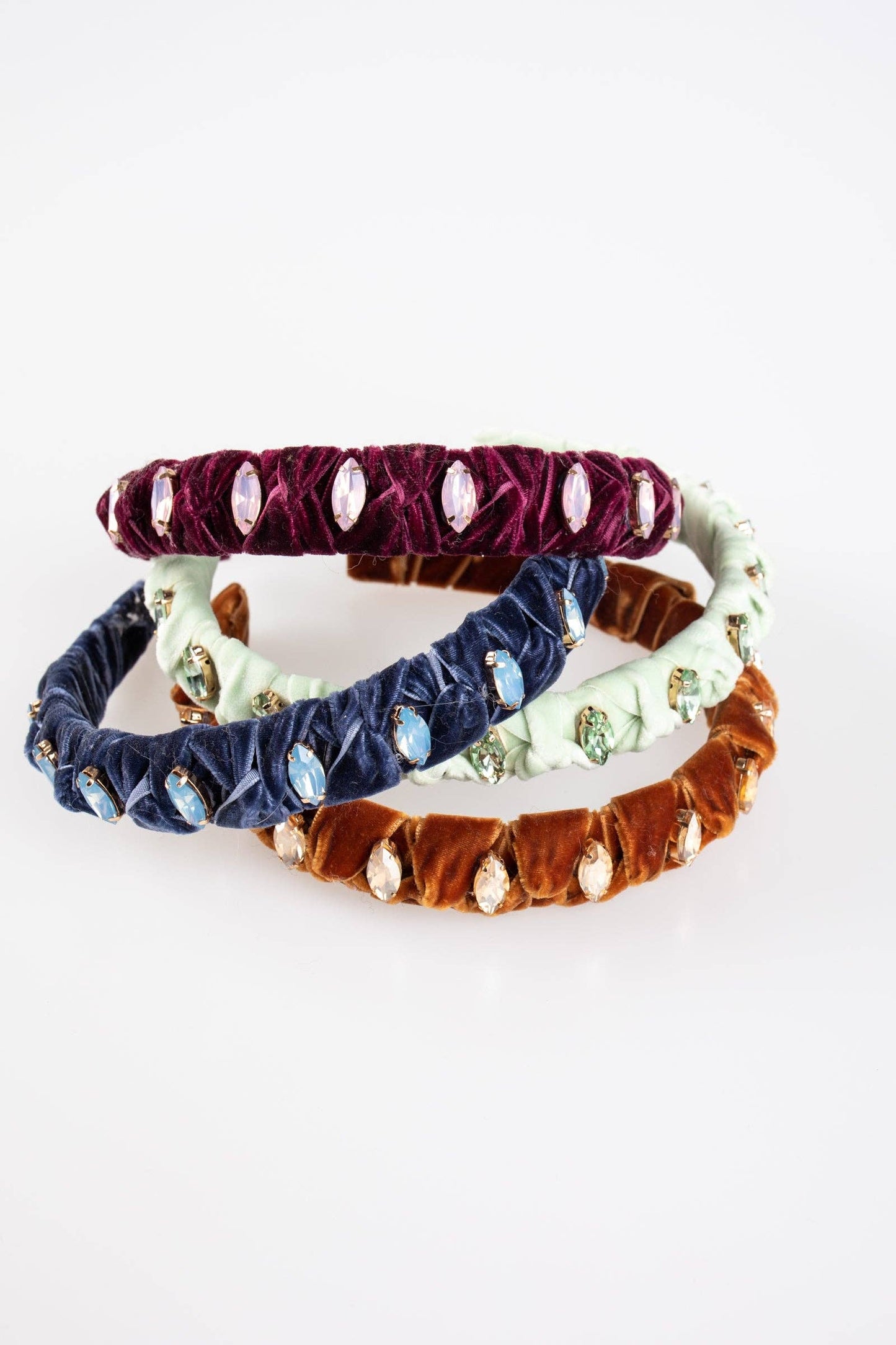 Violet & Brooks - Velvet Knotted Headband: Navy