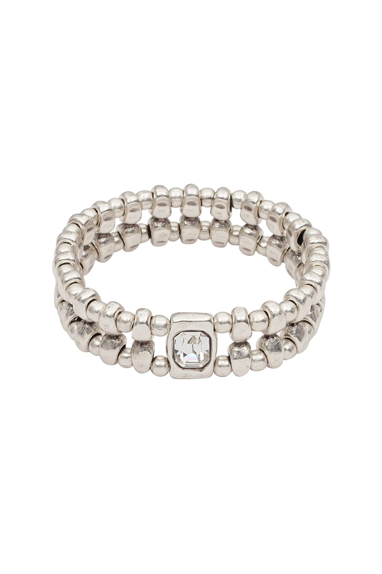 Chanour - Handmade Clear Crystal Pewter Bracelet - NB2521