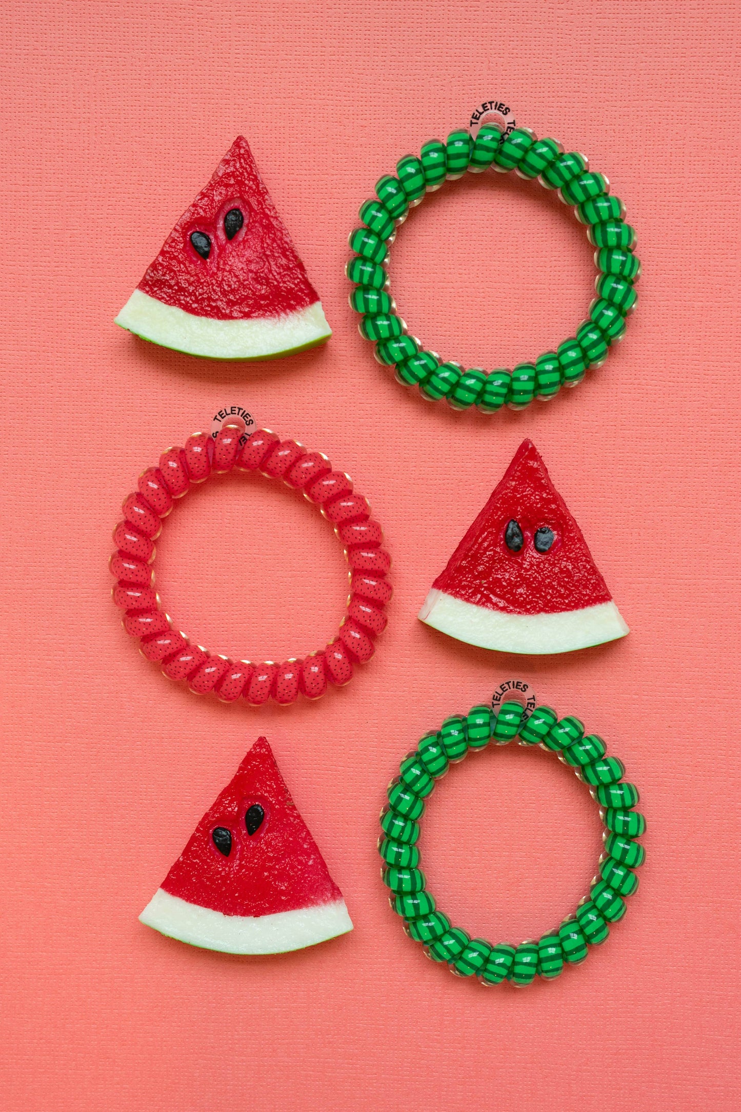 TELETIES - Spiral Hair Coils | Large | Slice of Summer Hair Ties