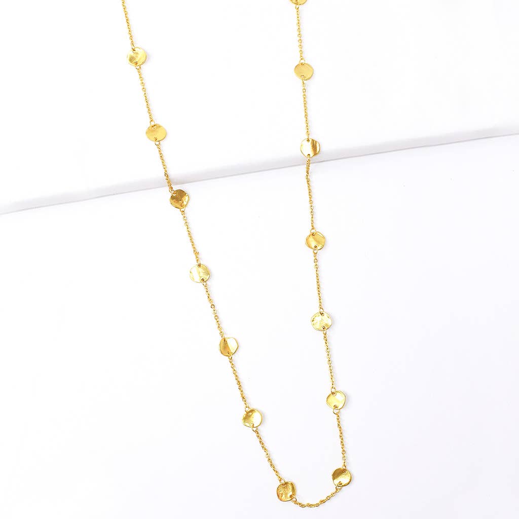 KARINE SULTAN - Medallion disc station necklace: Gold