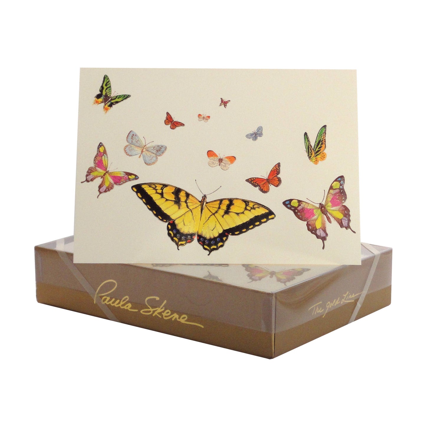 PAULA SKENE DESIGNS - Butterfly Medley Blank Card: Single Sleeved Card