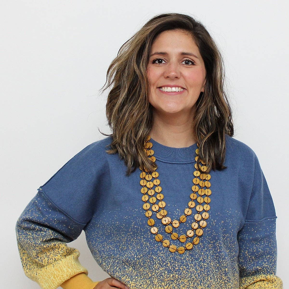 Sylca Designs - Mustard Yellow Jacey Triple Strand Necklace