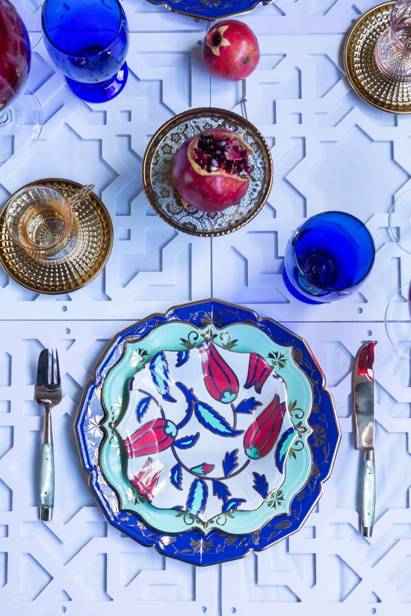 Eid Creations - Iznik Floral Cobalt Dinner Plates