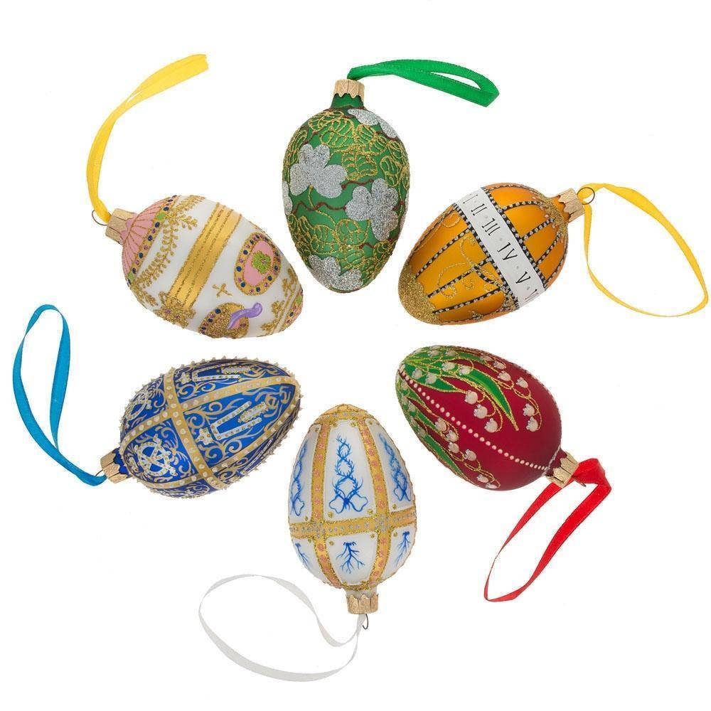 BestPysanky - Gold Scallop on Green Jeweled Egg Glass Ornament