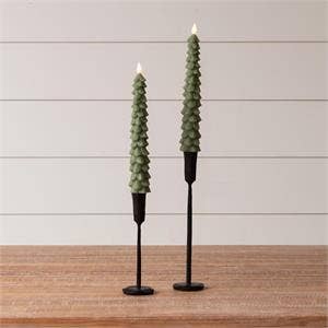Audrey's Home & Gift - Led Taper Candle - Christmas Tree (Pk/02)