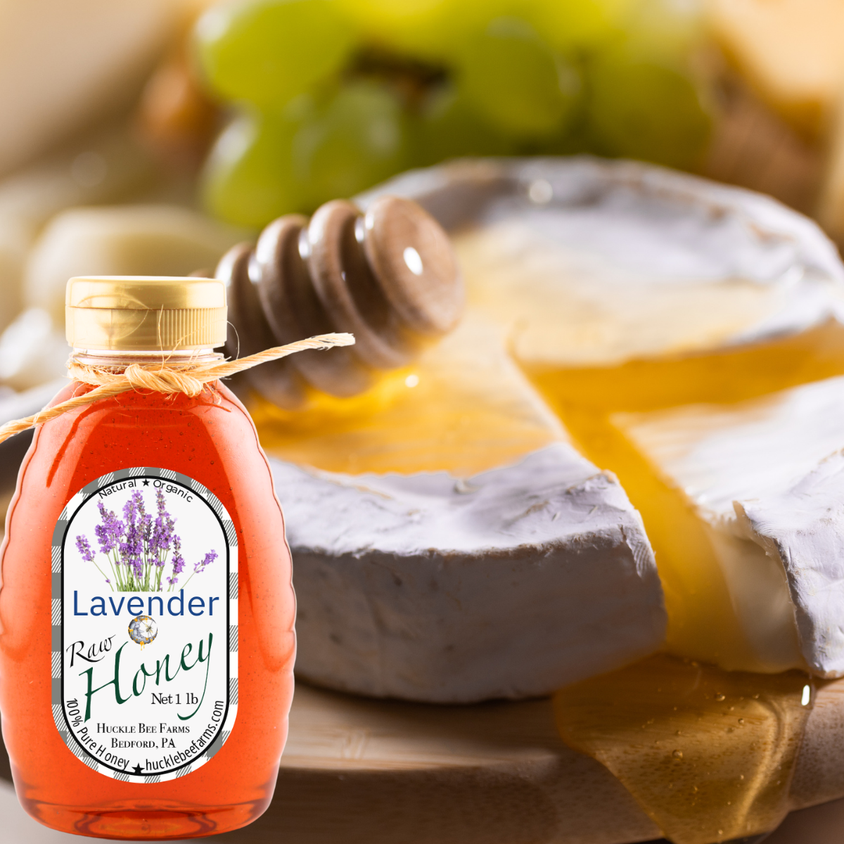 Huckle Bee Farms LLC - Lavender Infused Raw Honey: 1 lb Bottle