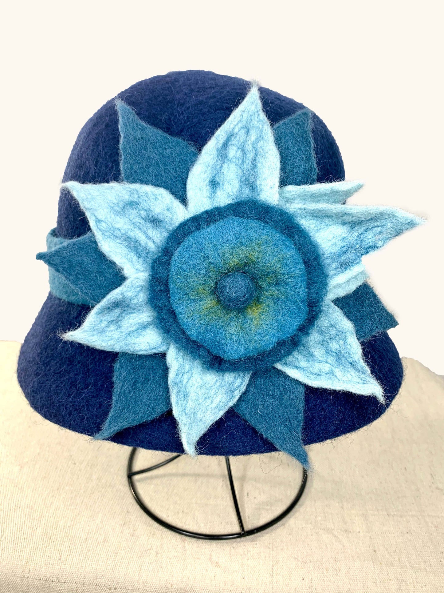 Blue Hat with Blue Flower