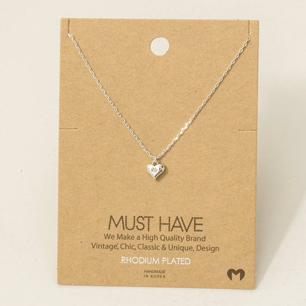 The Looks by Fame Accessories - Gold Dipped Mini Heart Pendant Necklace: G