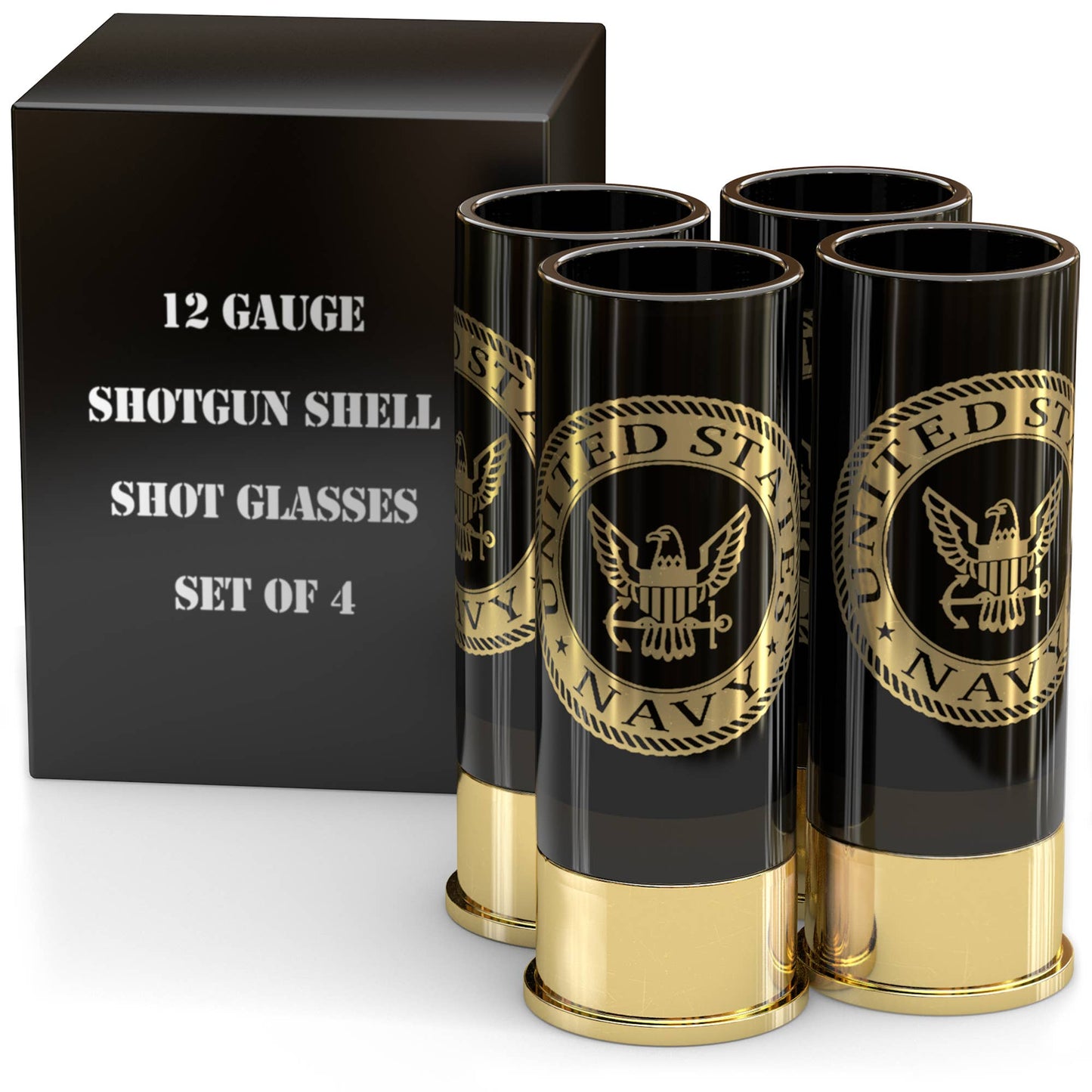 Old Southern Brass - 12 Gauge U.S. Navy Shot Glasses - Set of 4