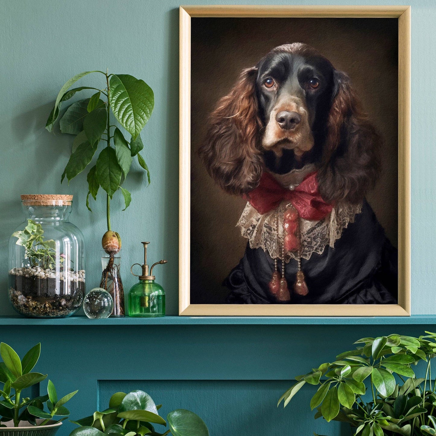 Ink & Drop - Brown Cocker Spaniel Portrait Print: 11 ¾ x 15 ¾ in | 30x40 cm / Matte