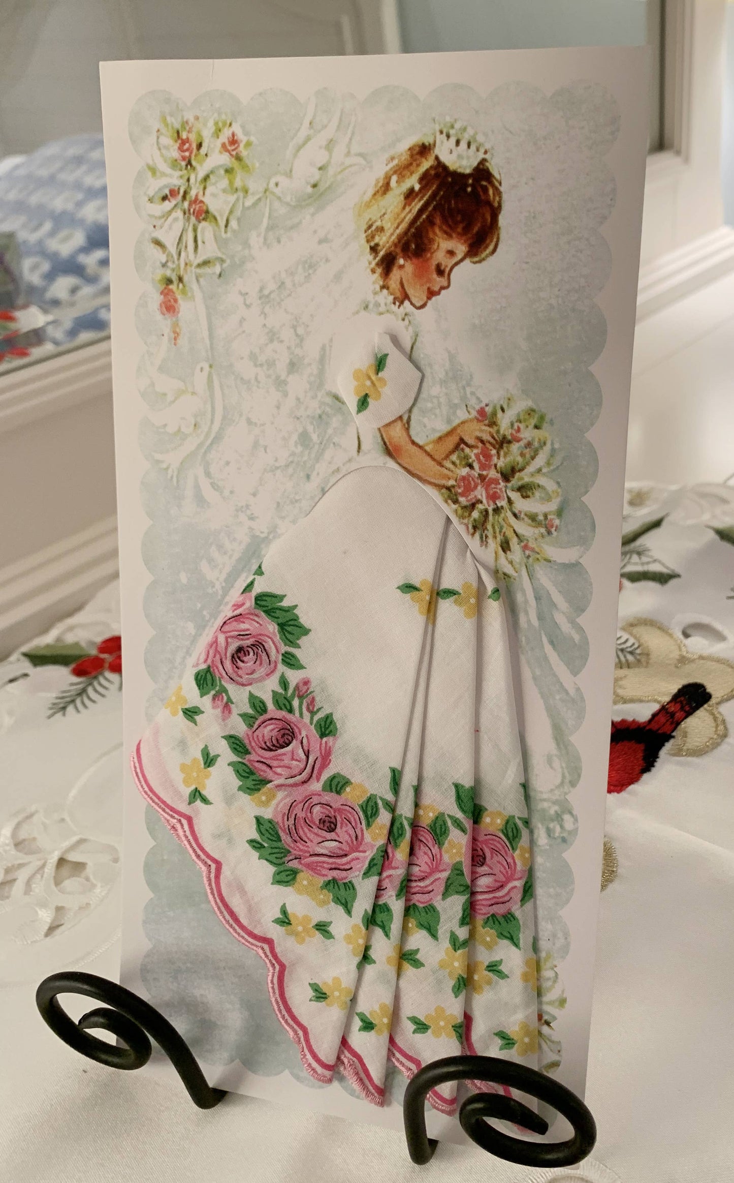 MOMENTS IN THYME - Bridal Keepsake Hankie Card: Bride 6