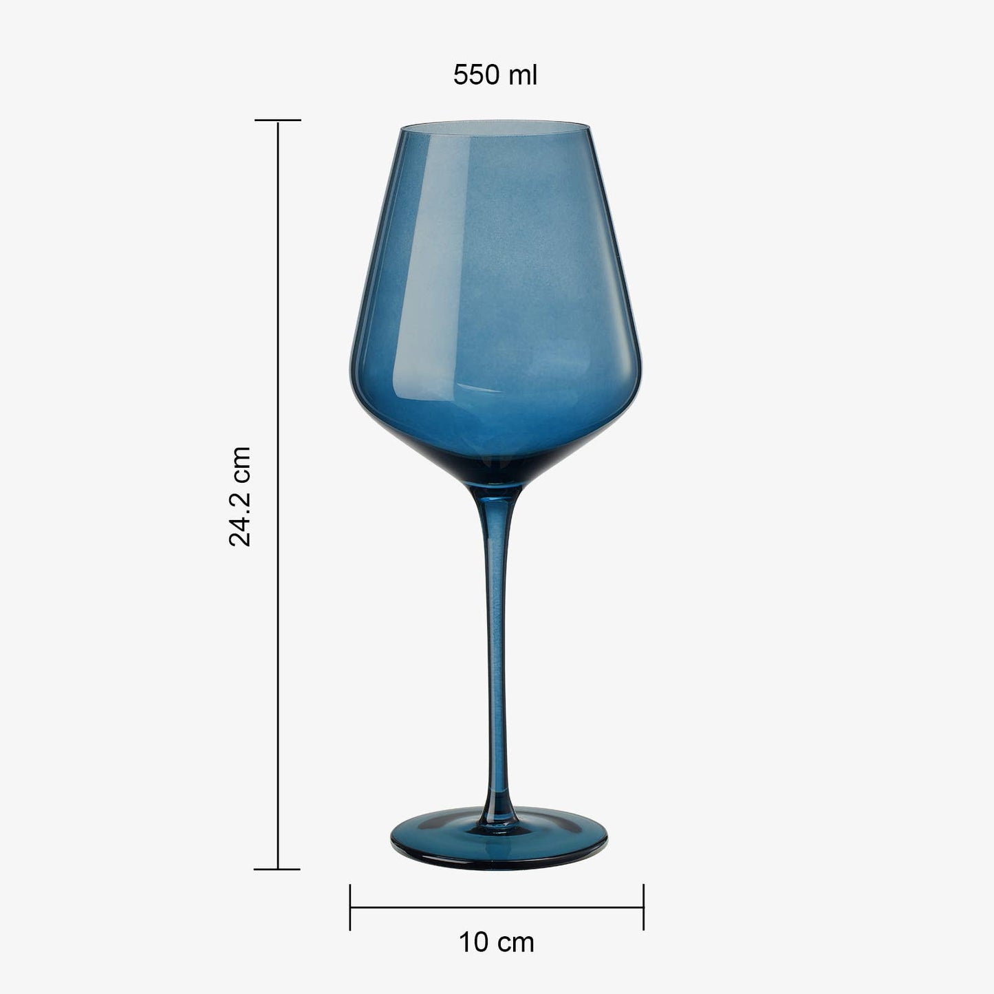 The Wine Savant / Khen Glassware - Colored Crystal Wine Glasses Set of 6, Large 18oz Glassware