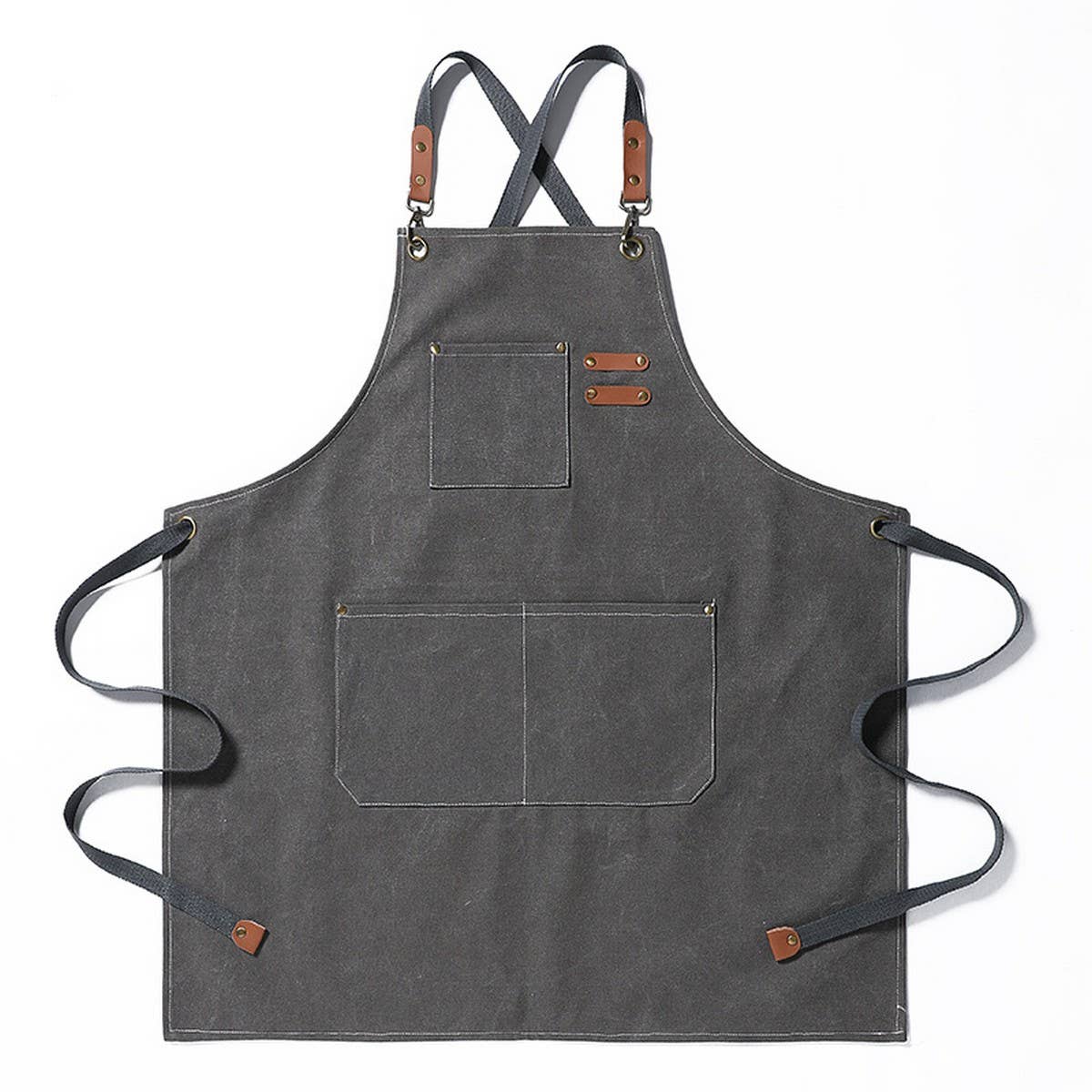 NINEXIS - CWAB3996_THICK CANVAS STAIN-RESISTANT DENIM APRON: WINE / (OS) 1