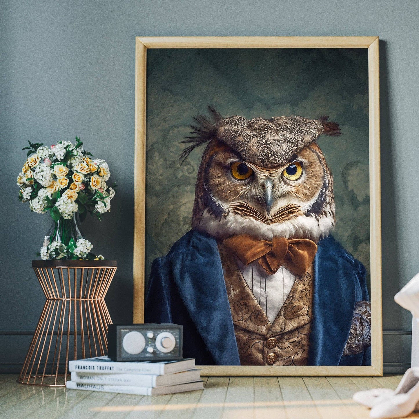 Ink & Drop - Owl Animal Portrait Print: 11 ¾ x 15 ¾ in | 30x40 cm / Matte