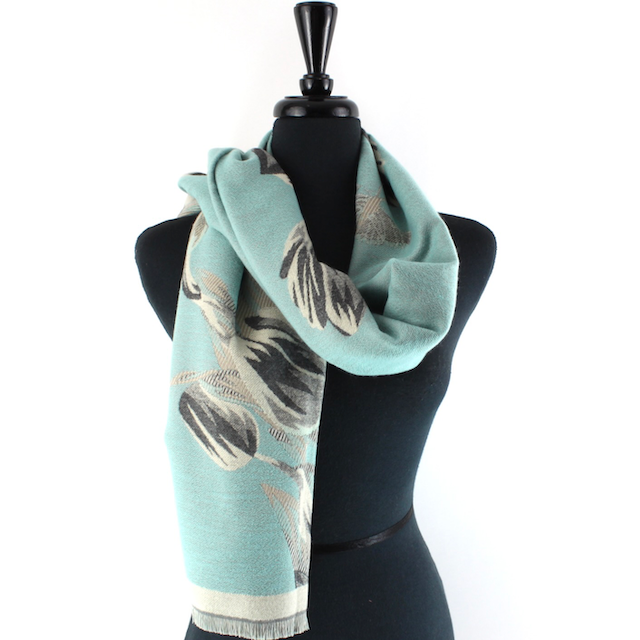 Pretty Persuasions - S23297 Ice Tulips Scarf: 12 Blue/Grey