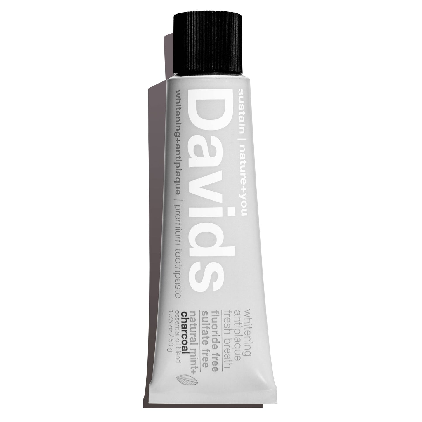 Davids Natural Toothpaste - Davids travel size premium toothpaste / charcoal+peppermin