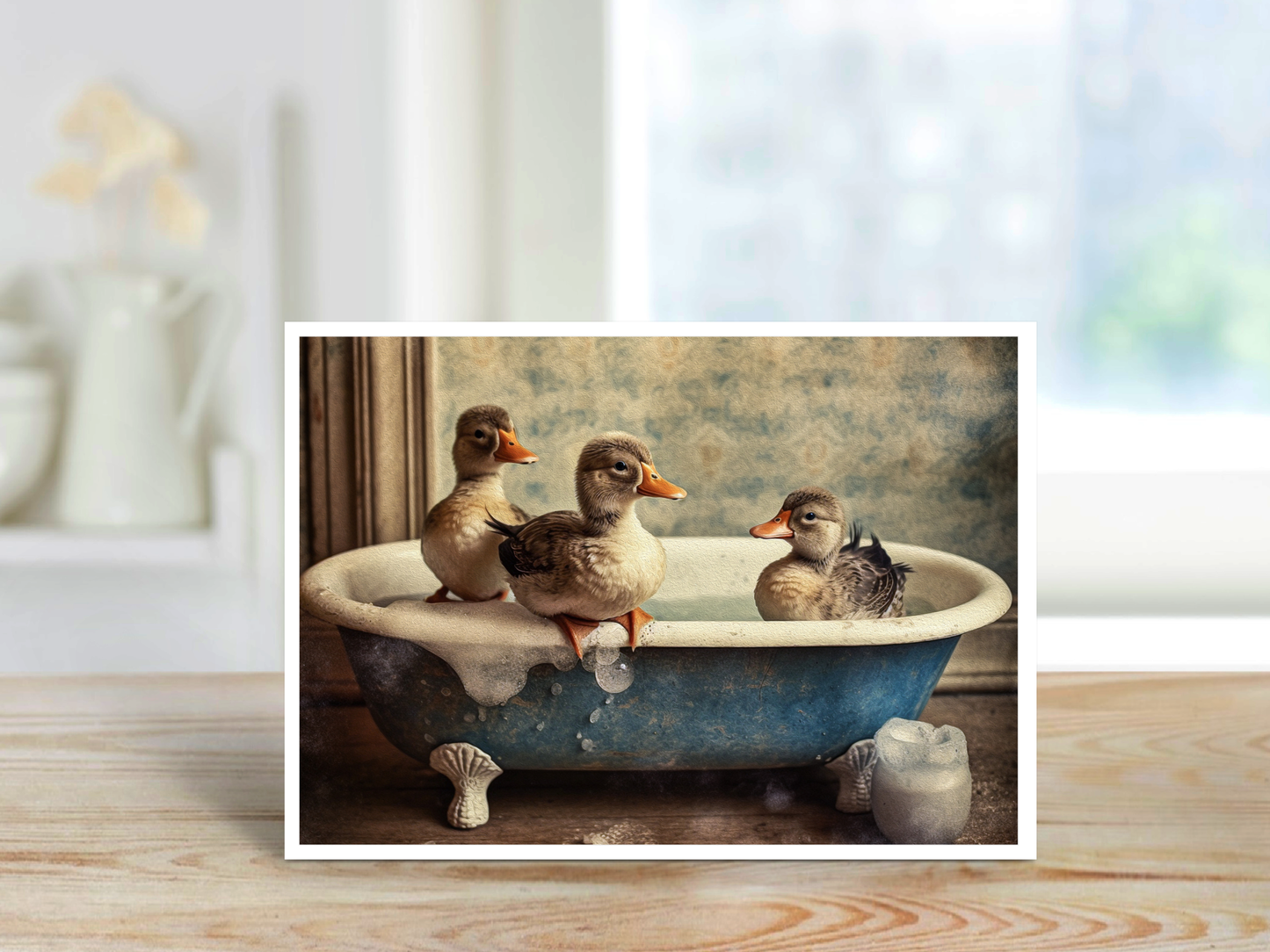 Salty Alyce - Ducks in the Bathtub Blank Card AXS14