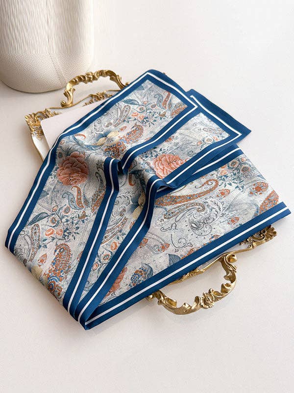 UZ Wholesale Store - Flower Print Scarf: BLUE / One_size