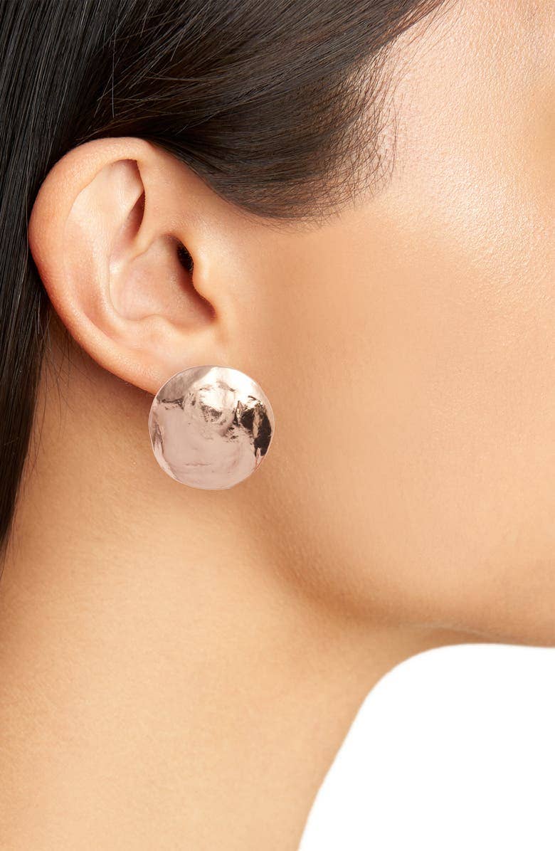 KARINE SULTAN - Shell Disc Clip On Earrings - Gold/Silver - Timeless: Gold