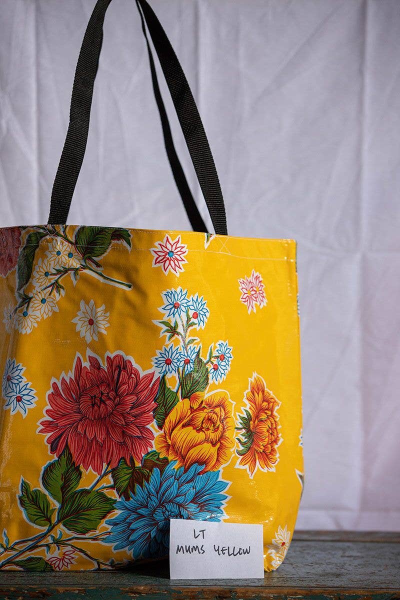 Oilcloth International - Yellow Mums Tote - Large