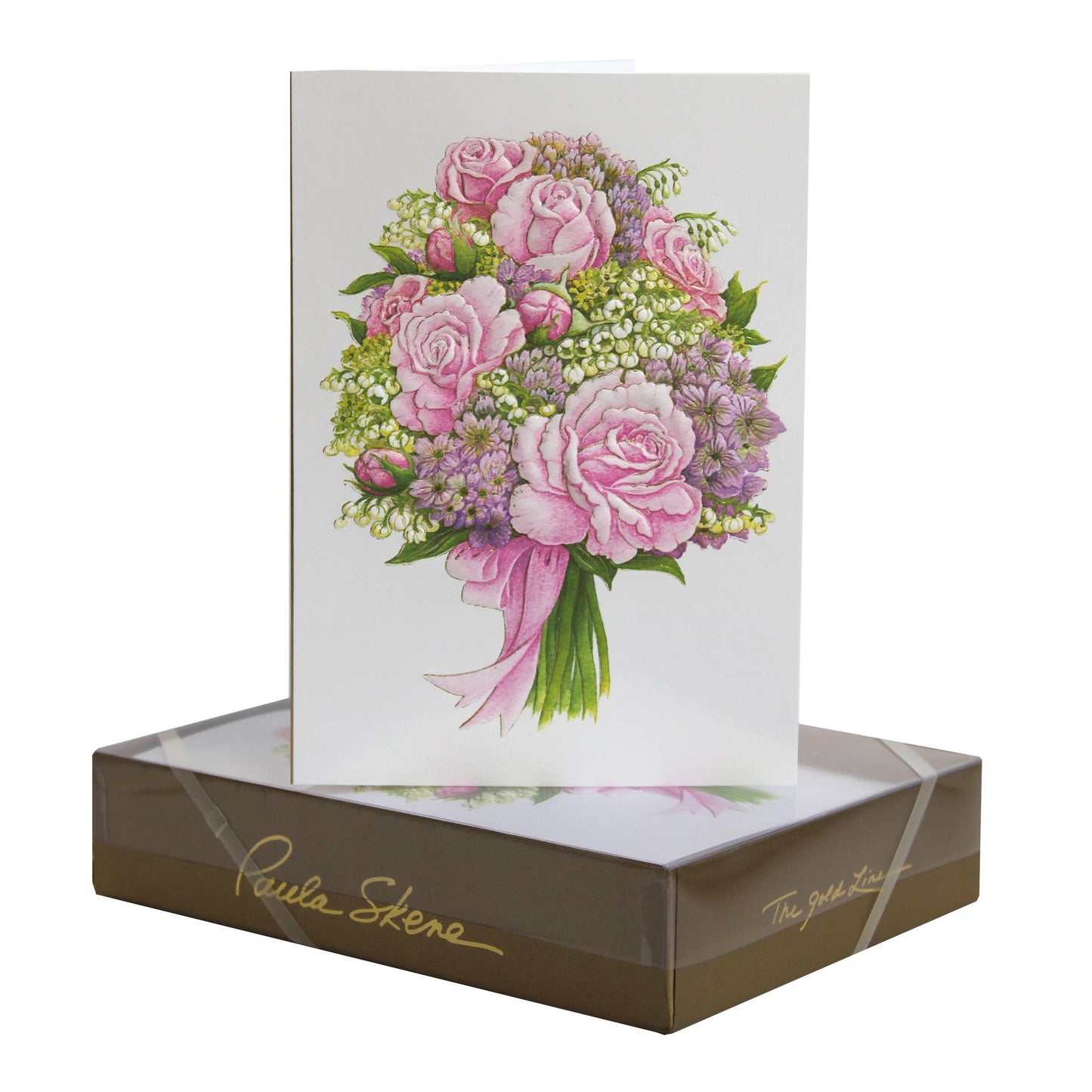 PAULA SKENE DESIGNS - Rose Hydrangea Bouquet Wedding Card