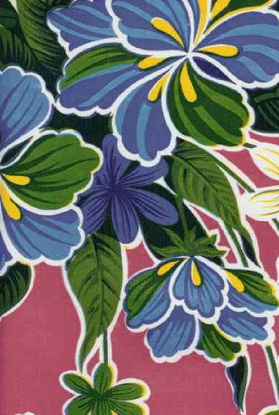 Oilcloth International - 70" x 47.5" Rectangle Hibiscus Tablecloth: Green