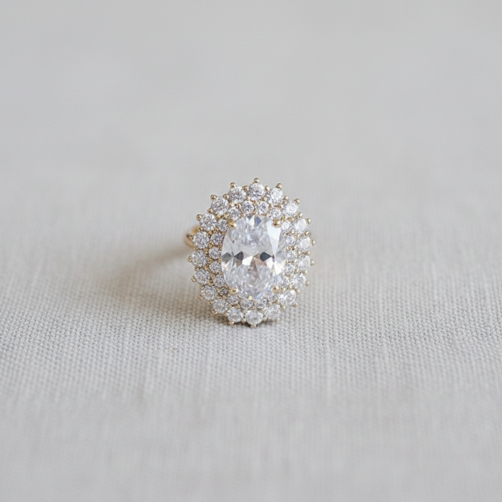 camilla dovey - Gold Plated Zircon Oval Ring