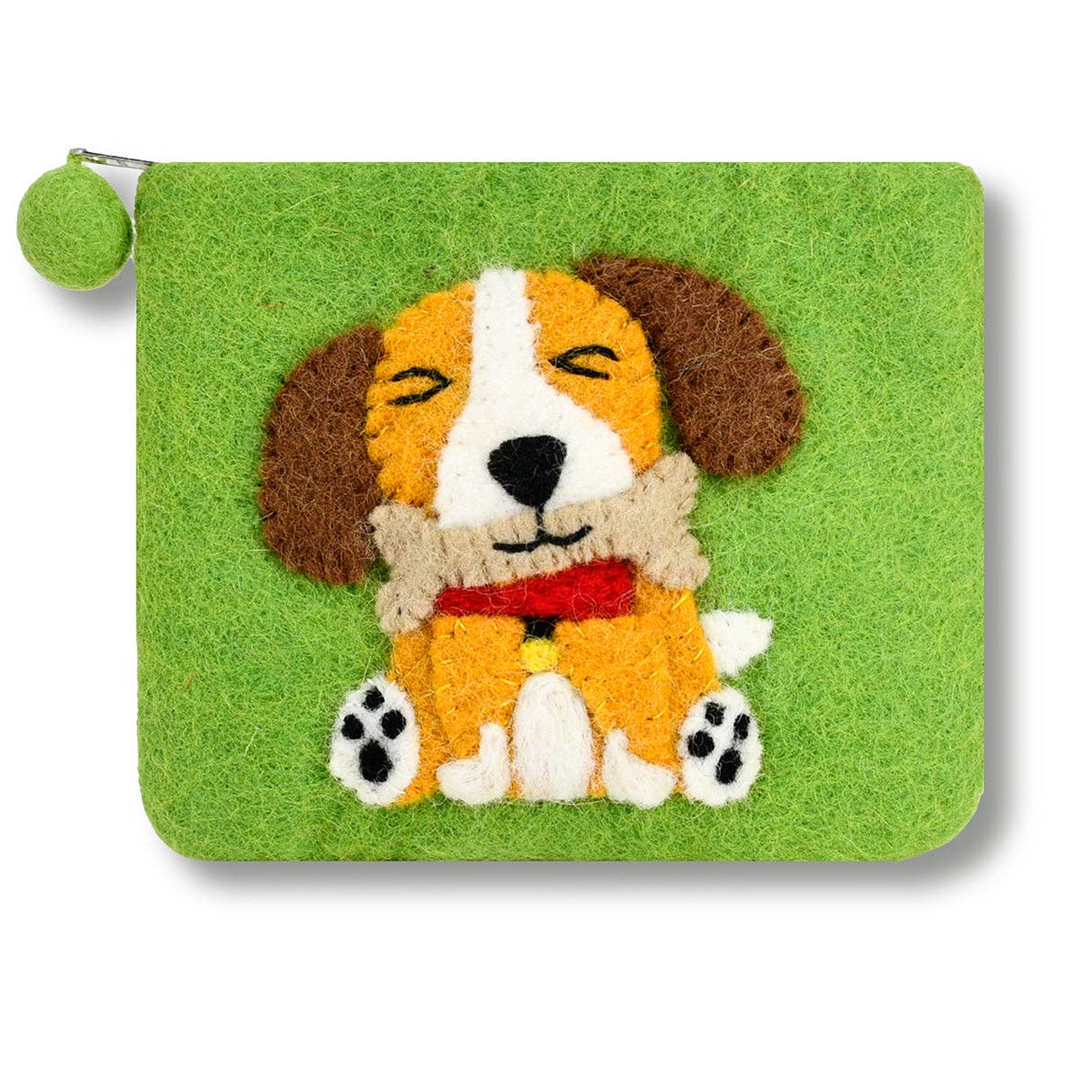 BNB Crafts Inc. - Felted Cute Dog Coin Purse: Aqua