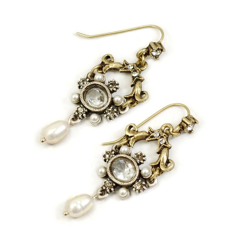 Sweet Romance Jewelry - French Crystal Lorraine Earrings: 2" long x 0.75" wide
