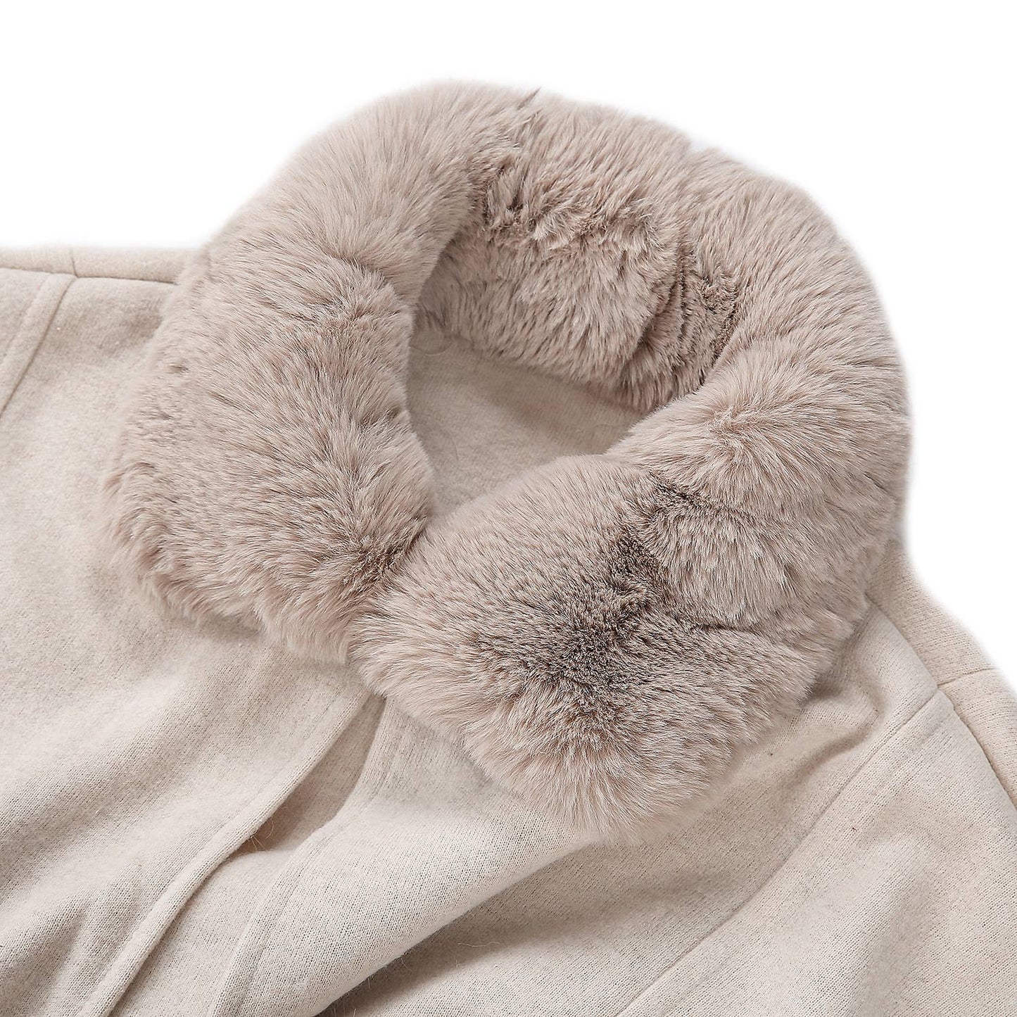 PEACH ACCESSORIES - Pe339 Faux fur poncho: Beige