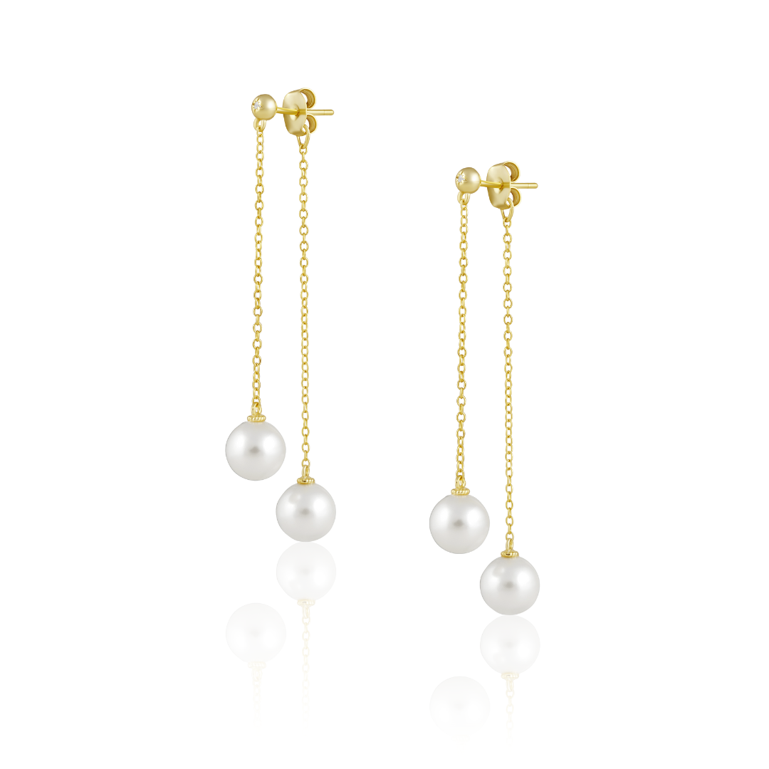Sahira Jewelry Design - Xana Double Pearl Dangle