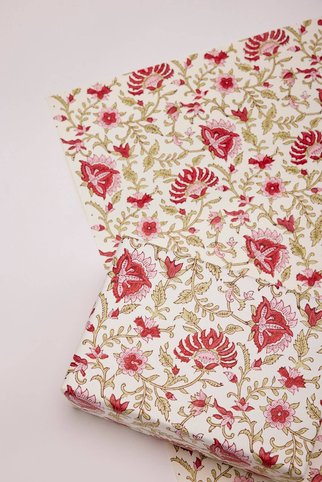 Paper Mirchi - Hand Block Printed Gift Wrap Sheets - Flora Festive Mix