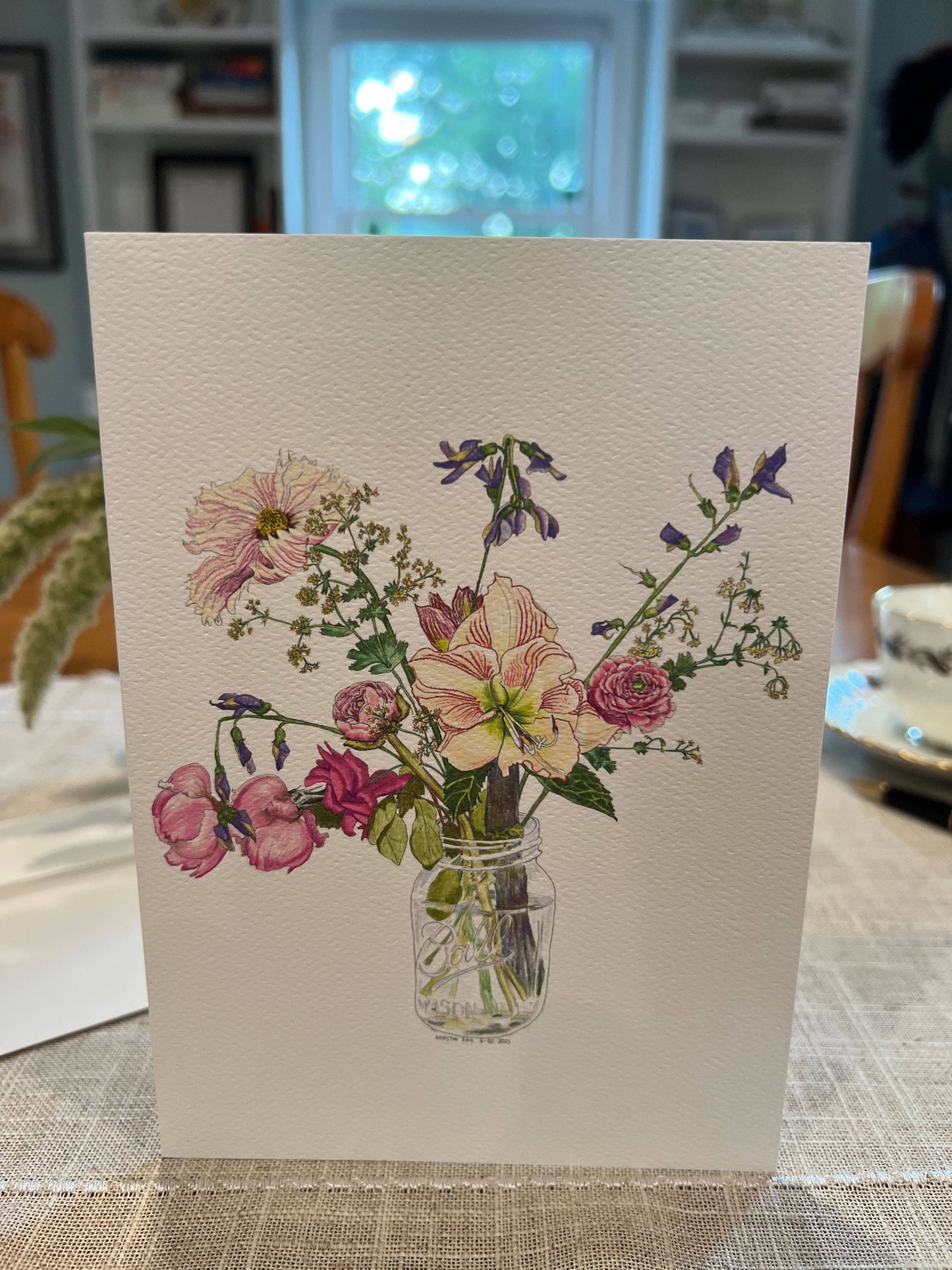 Vivid Cottage - Lilies & Roses - card