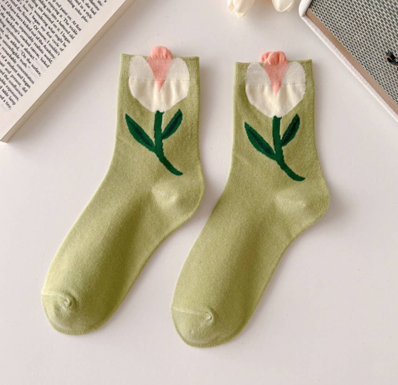 JC Sunny Fashion - JCS010 3D Floral Spring/Summer Socks: Assorted 5 pairs/pack--1 pattern per pair; min. 4 packs 20 pairs