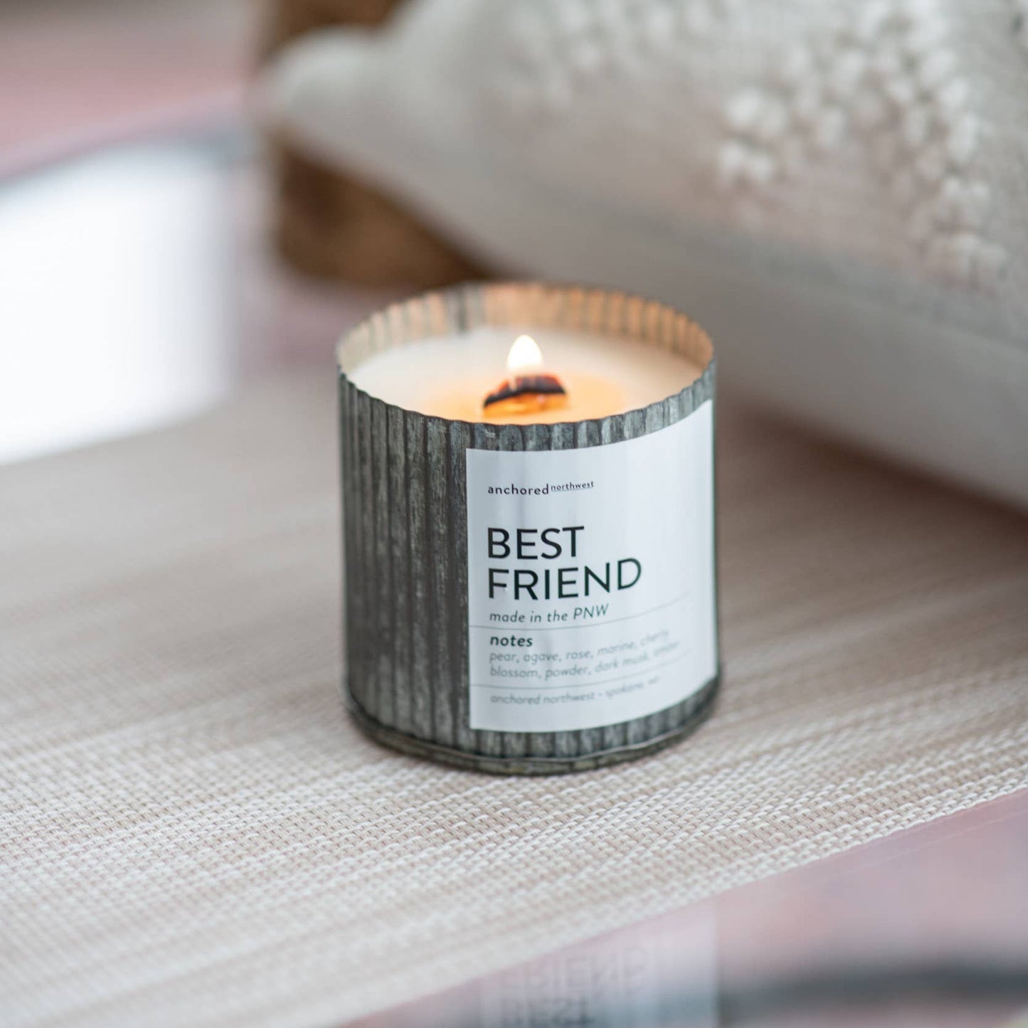 Anchored Northwest - Date Night Rustic Vintage Farmhouse Wood Wick Candle: 10oz