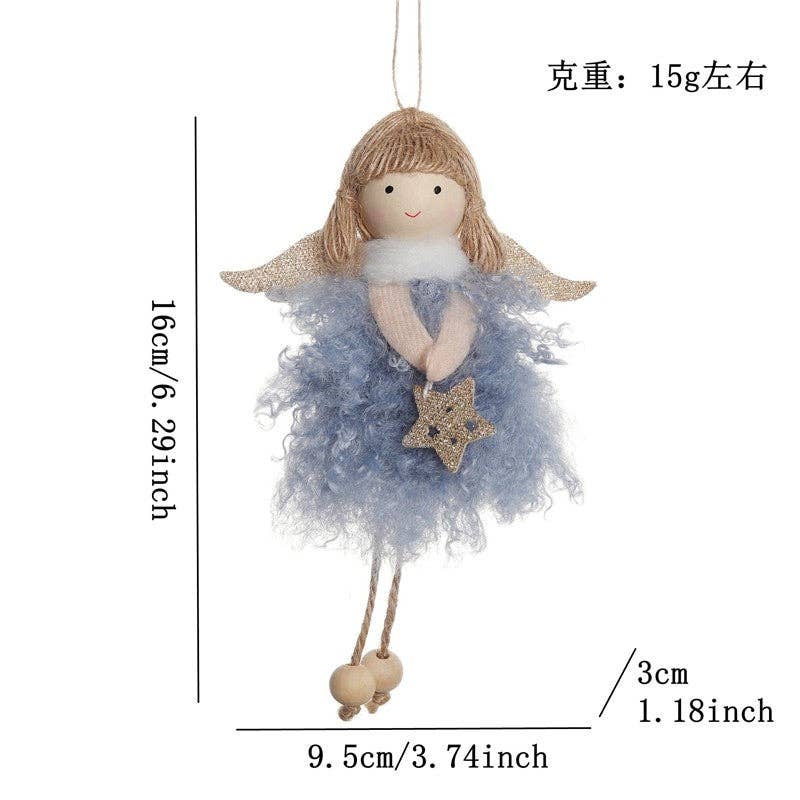 Ekartini - Christmas Plush Angel Girl Ornament: PINK