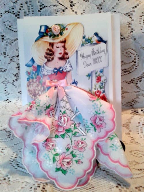 MOMENTS IN THYME - Happy Birthday Niece Keepsake Hanky Card