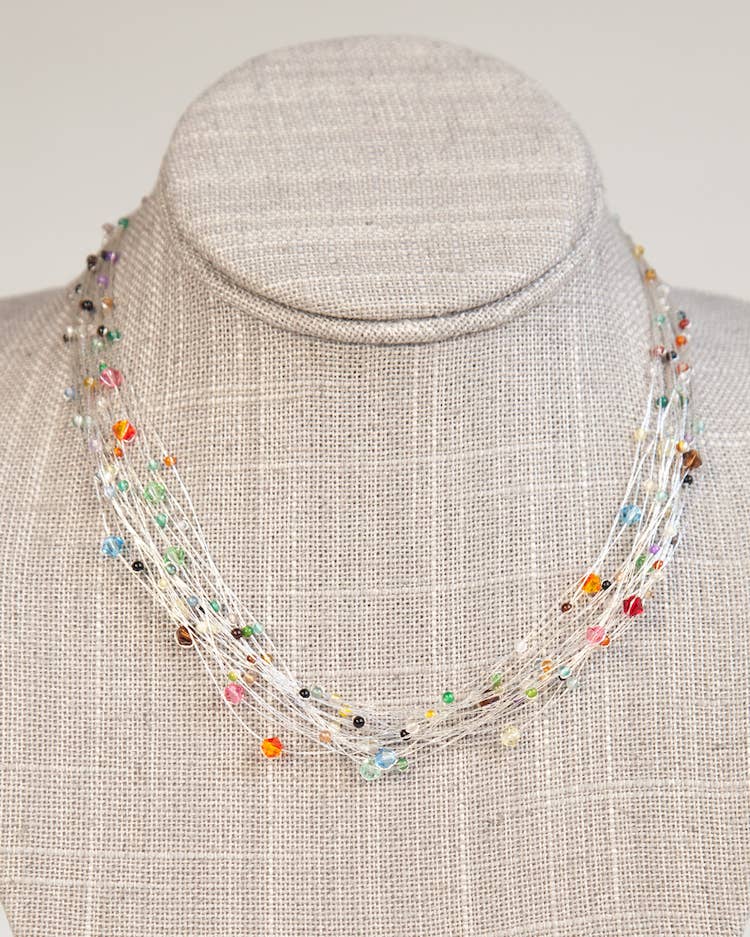 Crossroads Accessories Inc - Bird's Nest Necklace: Turquoise & Charcoal