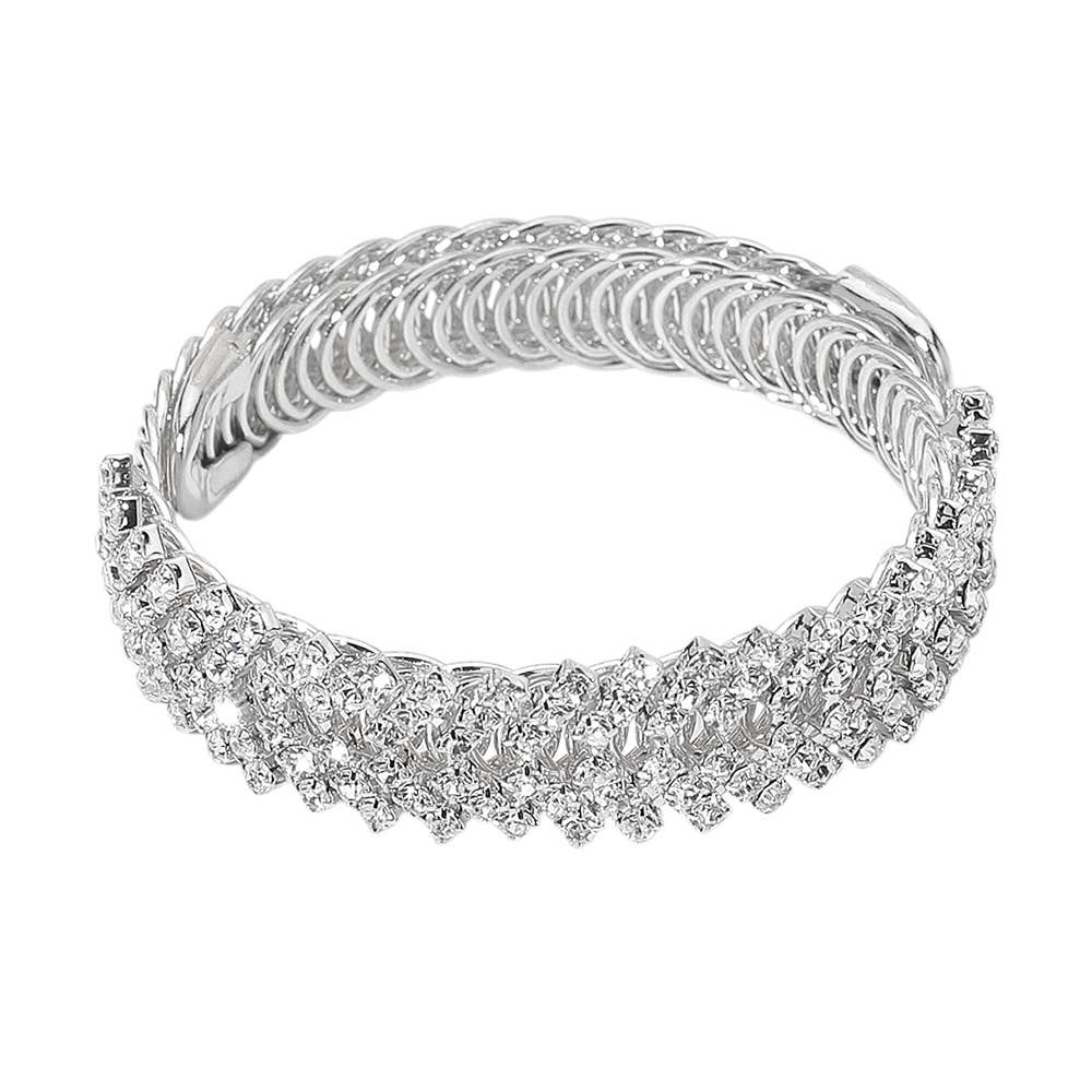 Sensibling Corp. - Crystal Rhinestone Adjustable Evening Bracelet: Clear,Gold