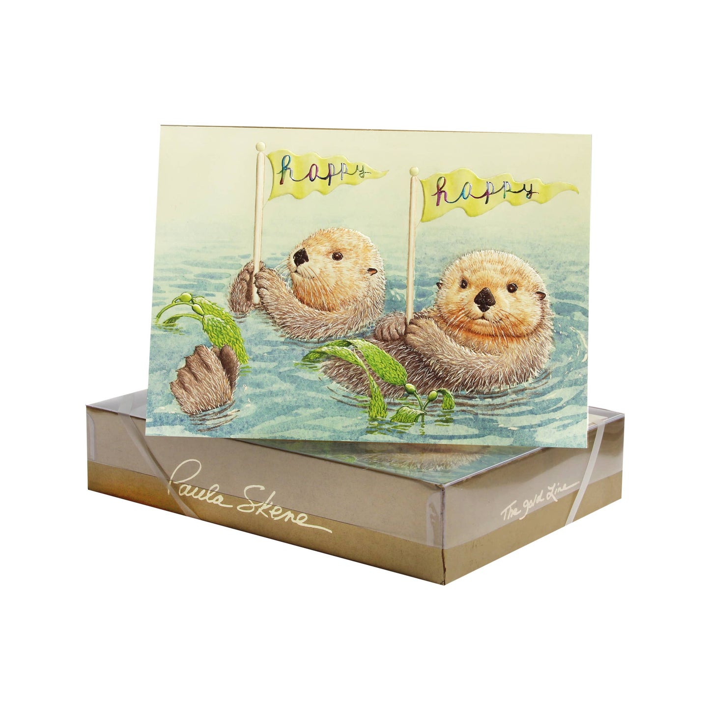 PAULA SKENE DESIGNS - Happy Happy Otters Blank Card
