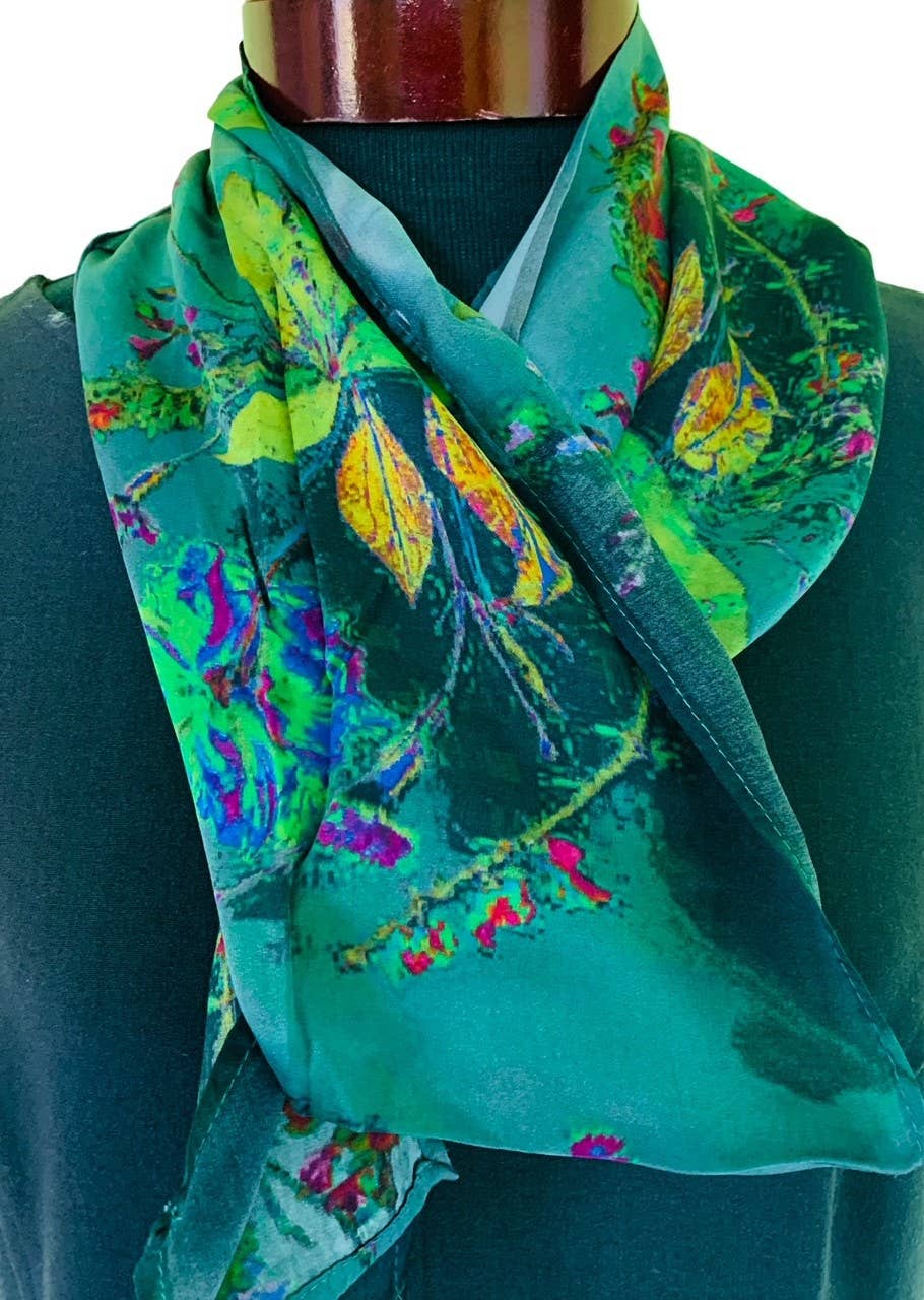 NINA J - Botanical Jewels Silk Scarf