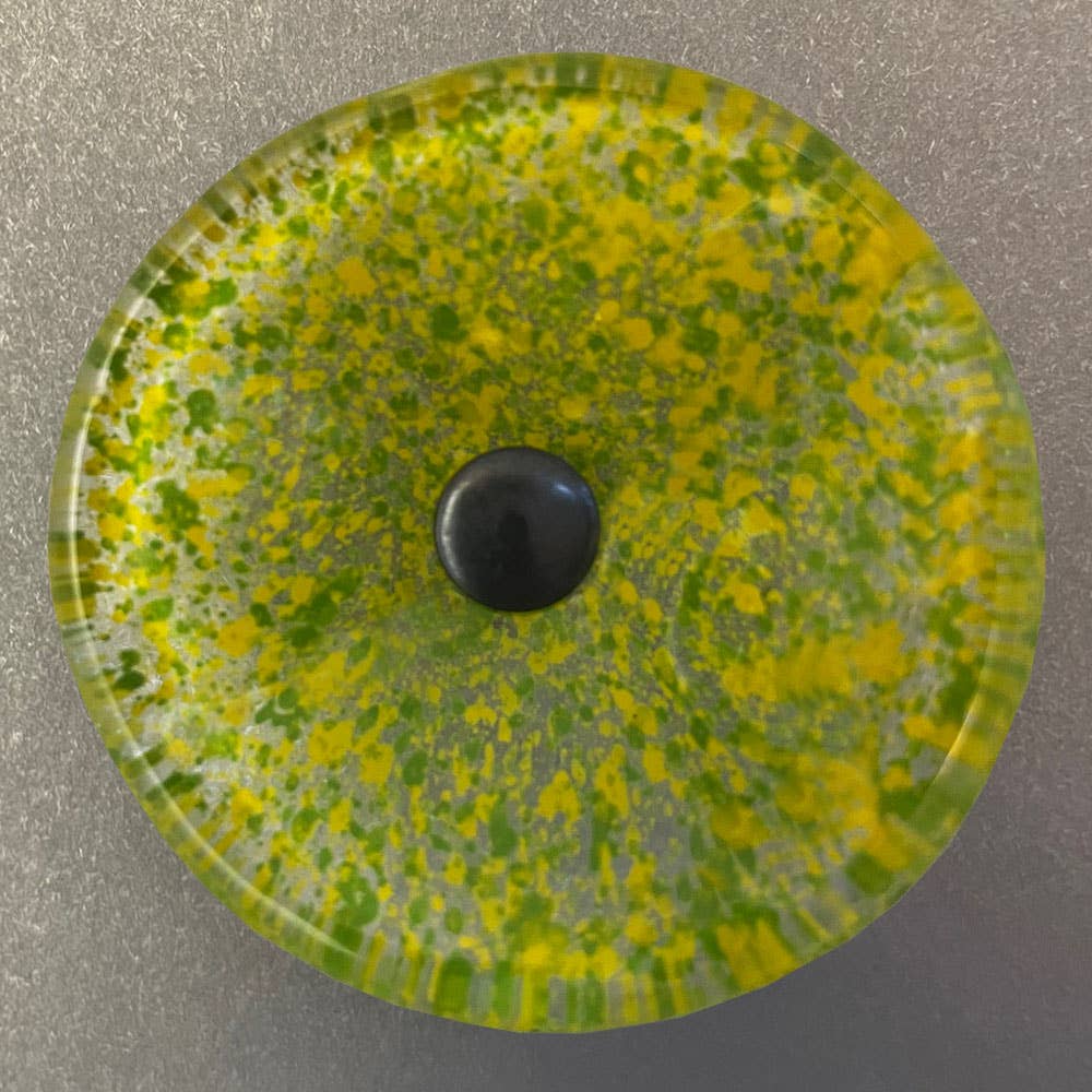 CARNEOL GLASS - Small Glass Flower For Outside In Transp.-A.green-Yellow