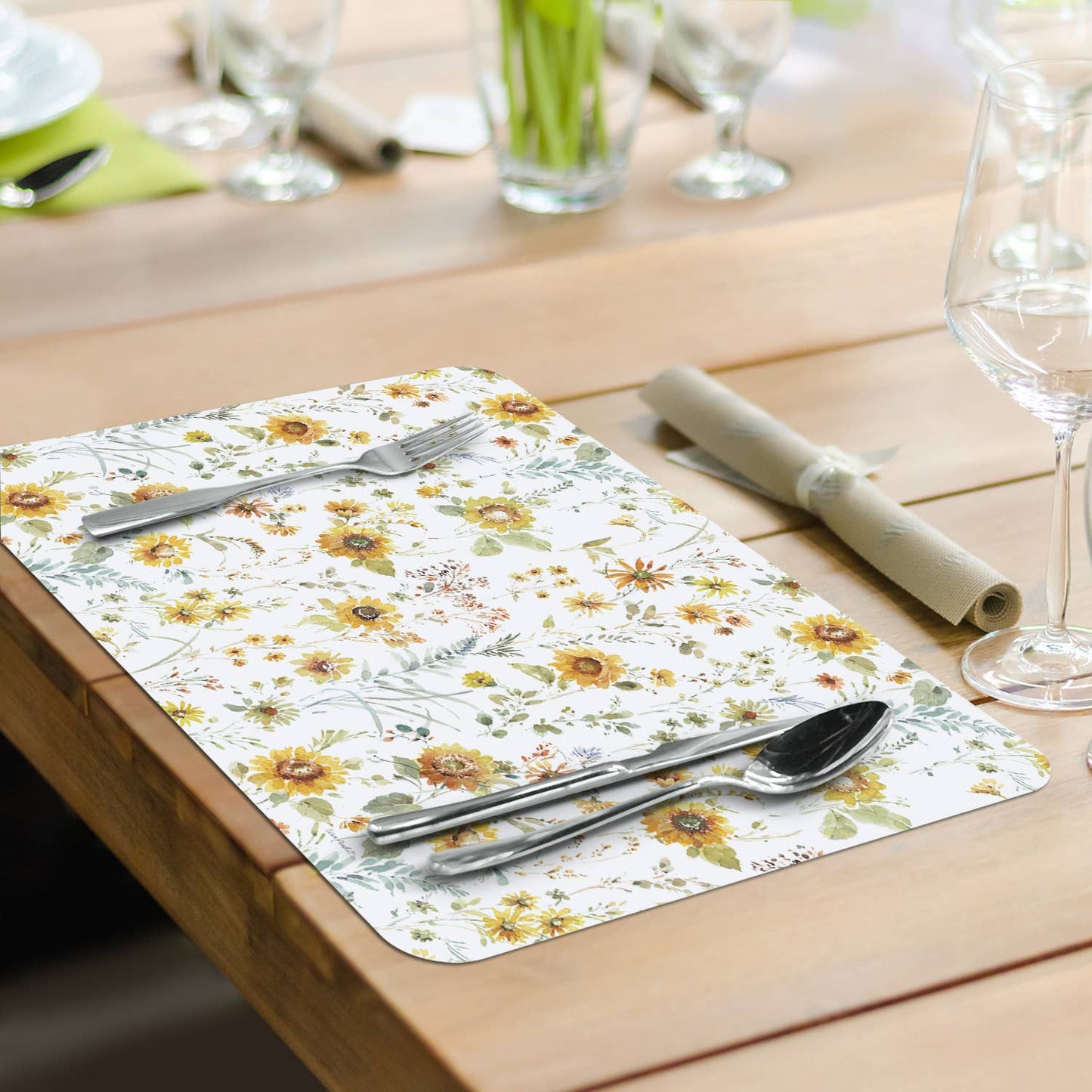 CounterArt/Highland Home/Thirstystone - Sunflowers Forever Reversible Rectangular Plastic Placemat