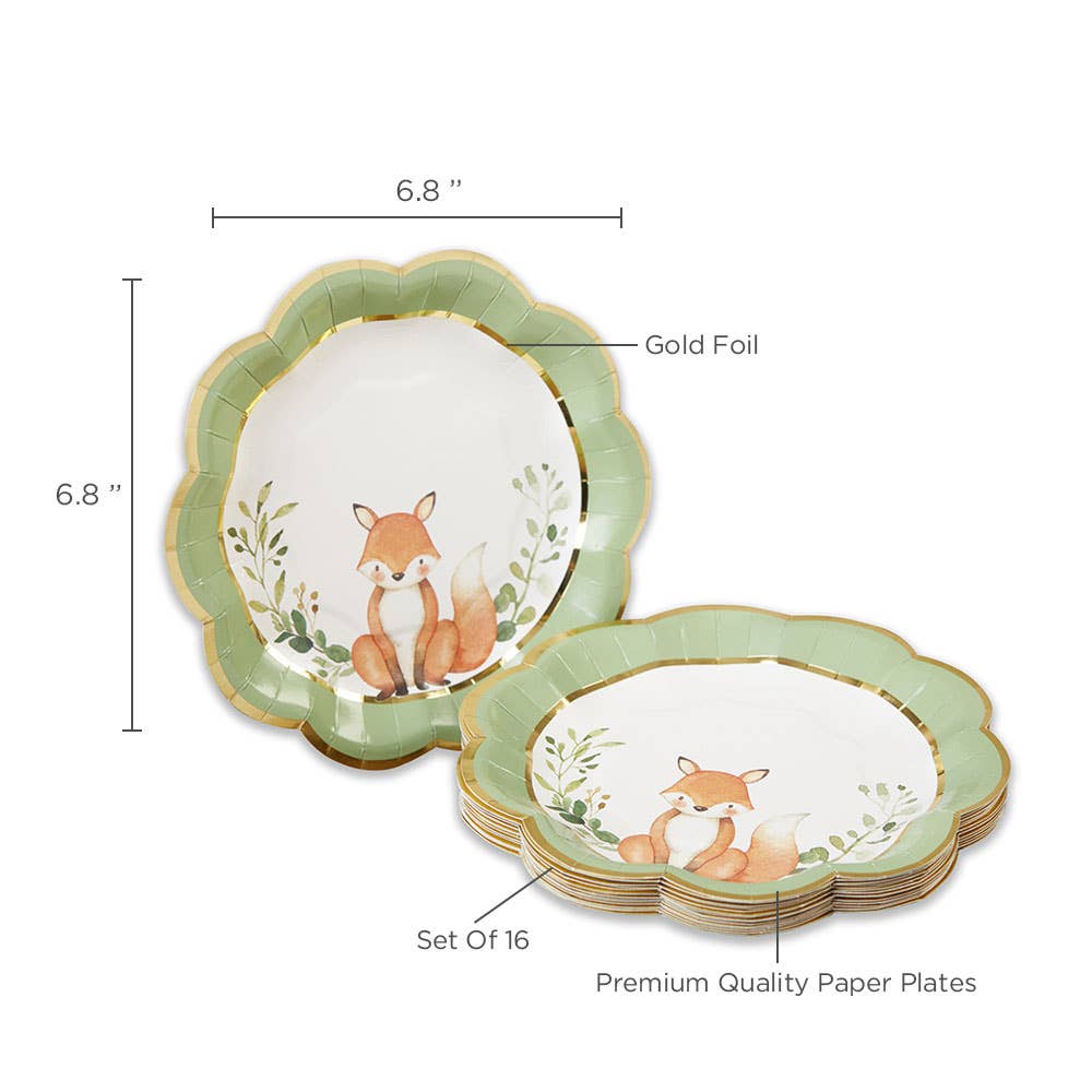 Kate Aspen - Woodland Baby 7 in. Premium Paper Plates (Set of 16)