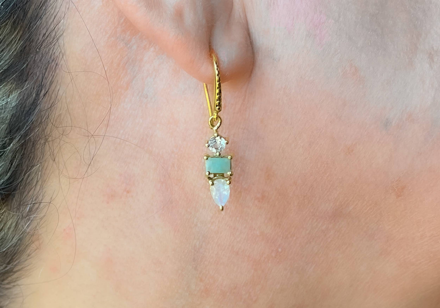 AJS Design Studio - Mixed semi-precious dangle earrings