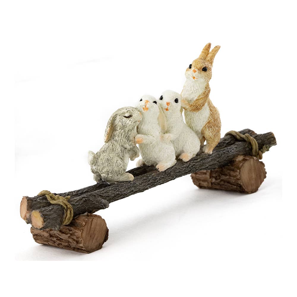 Top Land Trading - Bunny Friends Playing On Plank