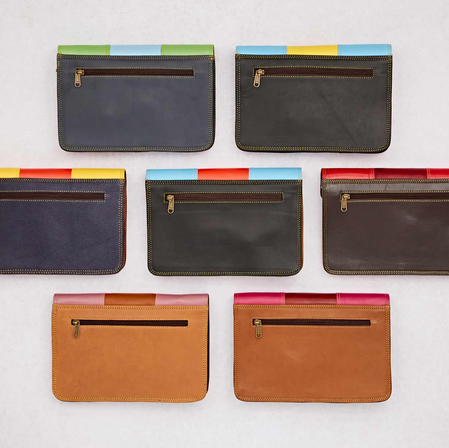 The Paper High Gift Company Limited - Jama Recycled Leather Multicoloured Rectangular Crossbody